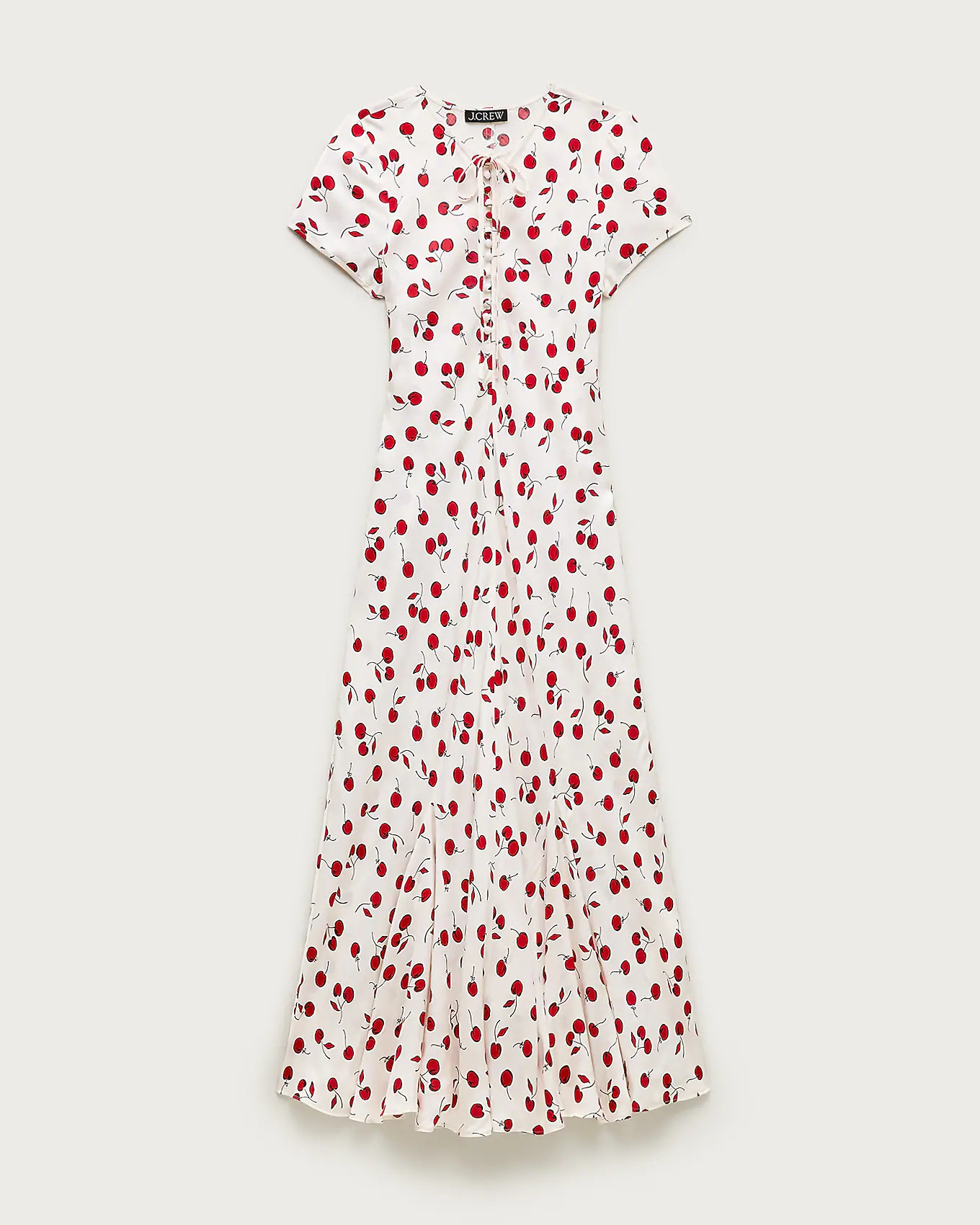 Short-sleeve slip dress in cherry print | J. Crew US