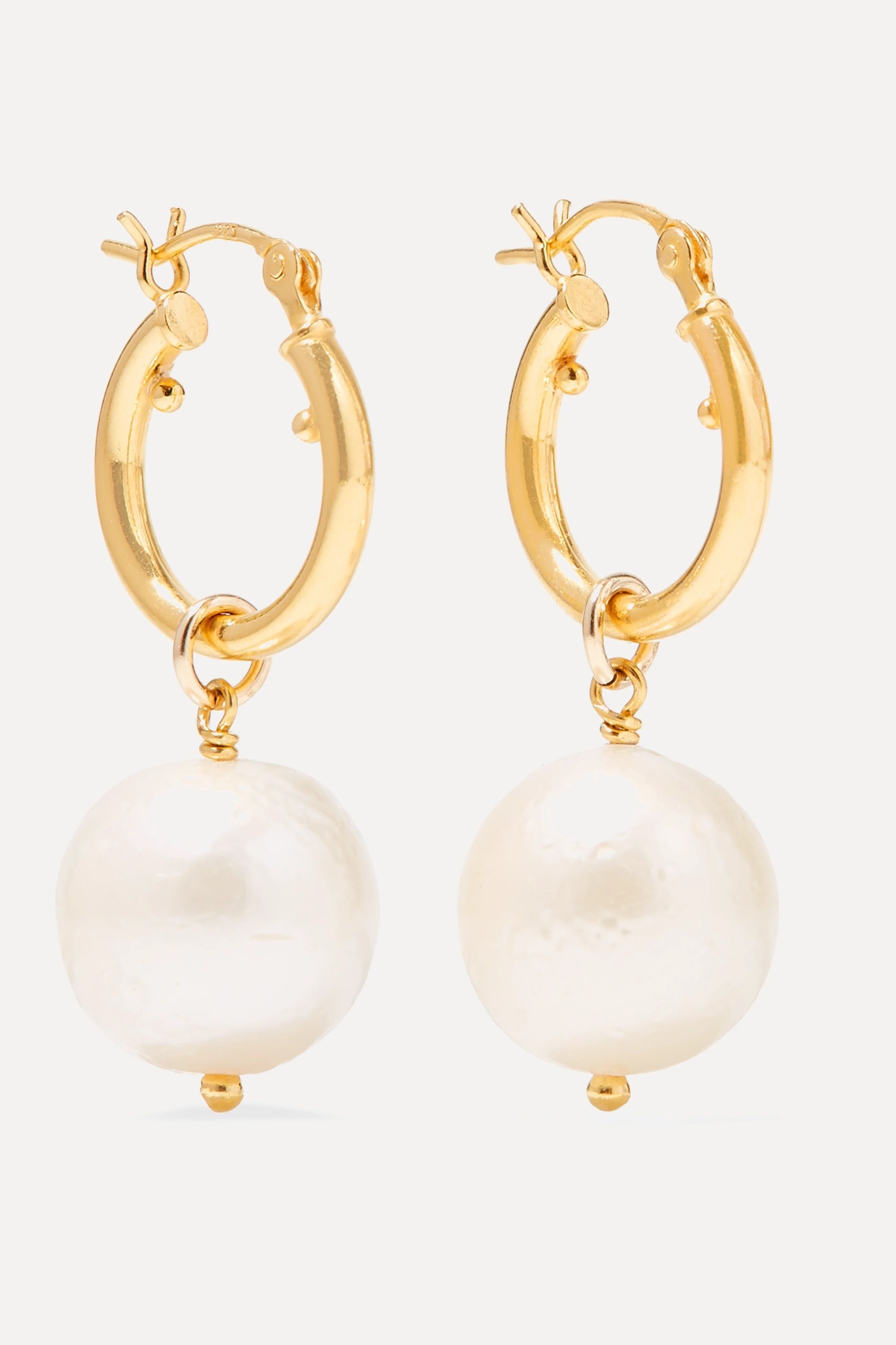 Gold-plated pearl earrings | NET-A-PORTER (US)