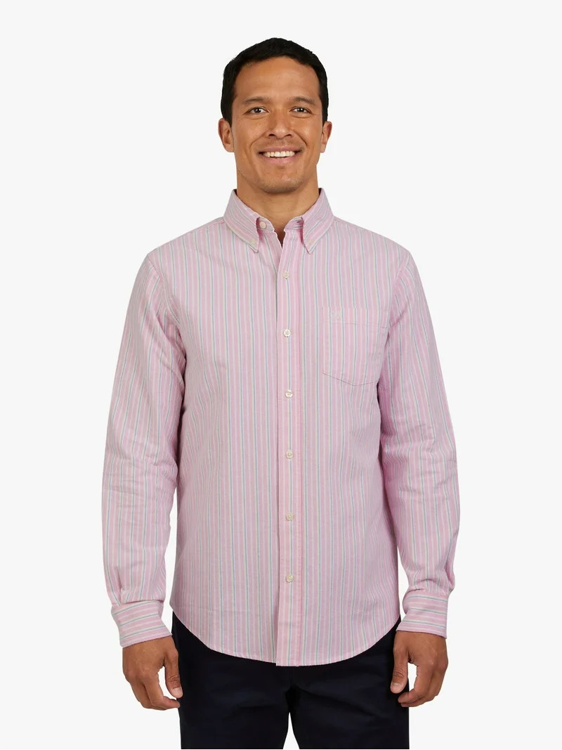 Chaps Men's and Big Men's Seacoast Wash Long Sleeve Oxford Woven Shirt, Sizes S-3XL | Walmart (US)