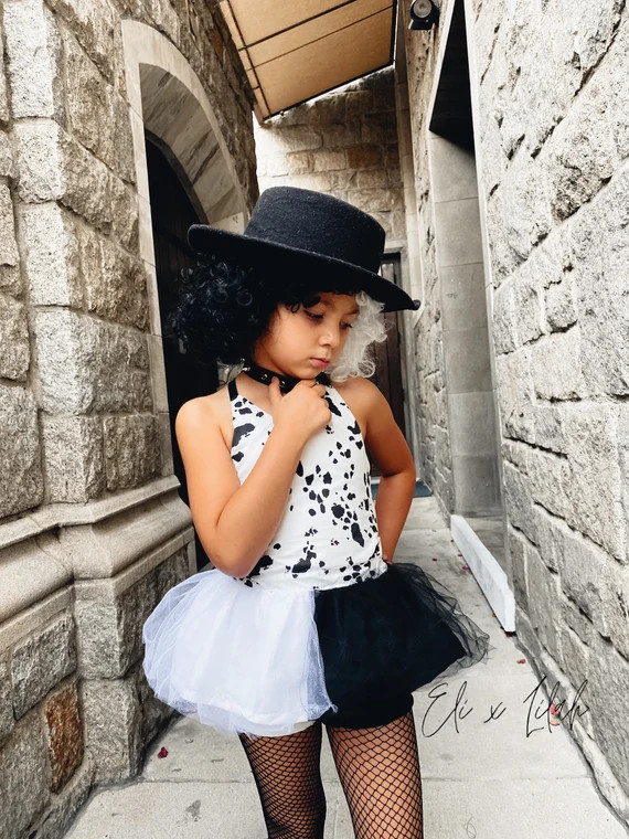 Girls Cruella Dalmatian Skirted Tulle Romper - Etsy | Etsy (US)
