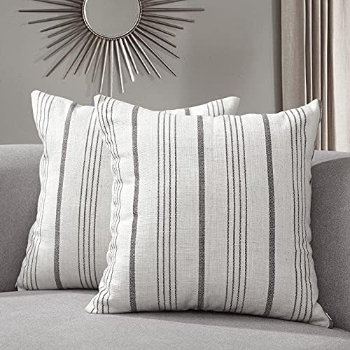 Sunlit Decorative Farmhouse Throw Pillow Case, Modern Accent Square Pillow Cover, 18" x 18", Set of  | Amazon (US)
