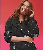 Sequin Embellished Bomber Jacket | LOFT