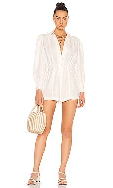 WeWoreWhat Button Up Romper en White from Revolve.com | Revolve Clothing (Global)