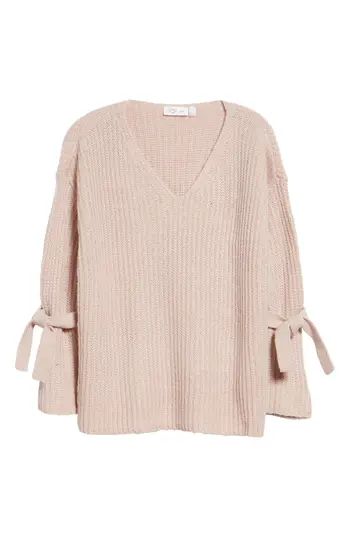 Women's Rdi Tie Sleeve Sweater, Size X-Small - Pink | Nordstrom