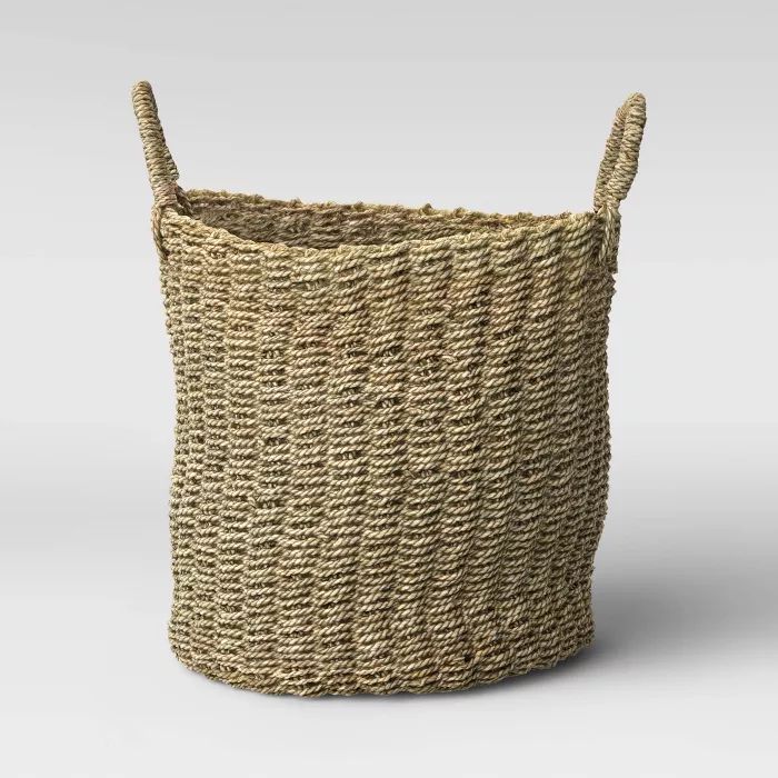 20" x 15.7" Round Mendong Basket with Handle Natural - Threshold™ | Target