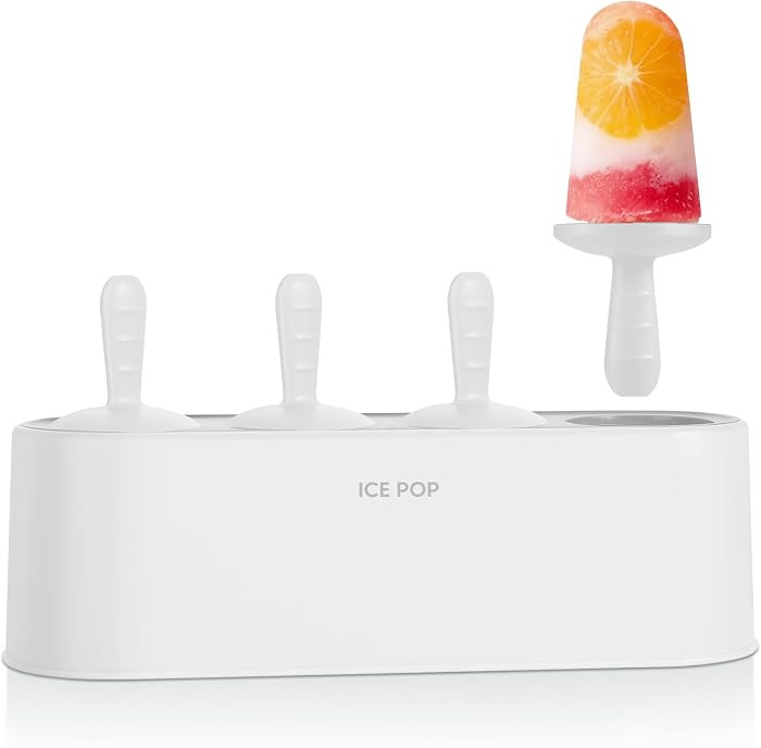 Popsicle Mold Set 4 Pieces Homemade Silicone Popsicle Maker Easy Release Ice Cream Molds Reusable... | Amazon (US)