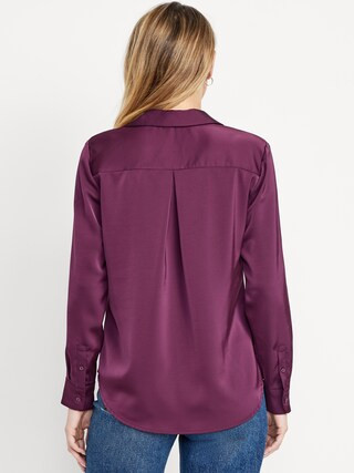 Satin Button-Down Shirt | Old Navy (US)