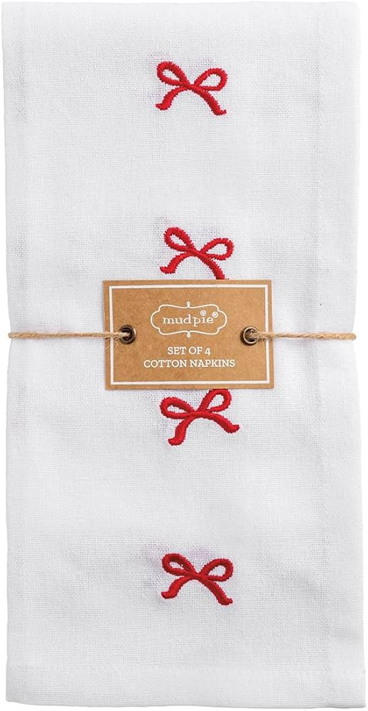Mud Pie Christmas Bow Napkin Set | Amazon (US)