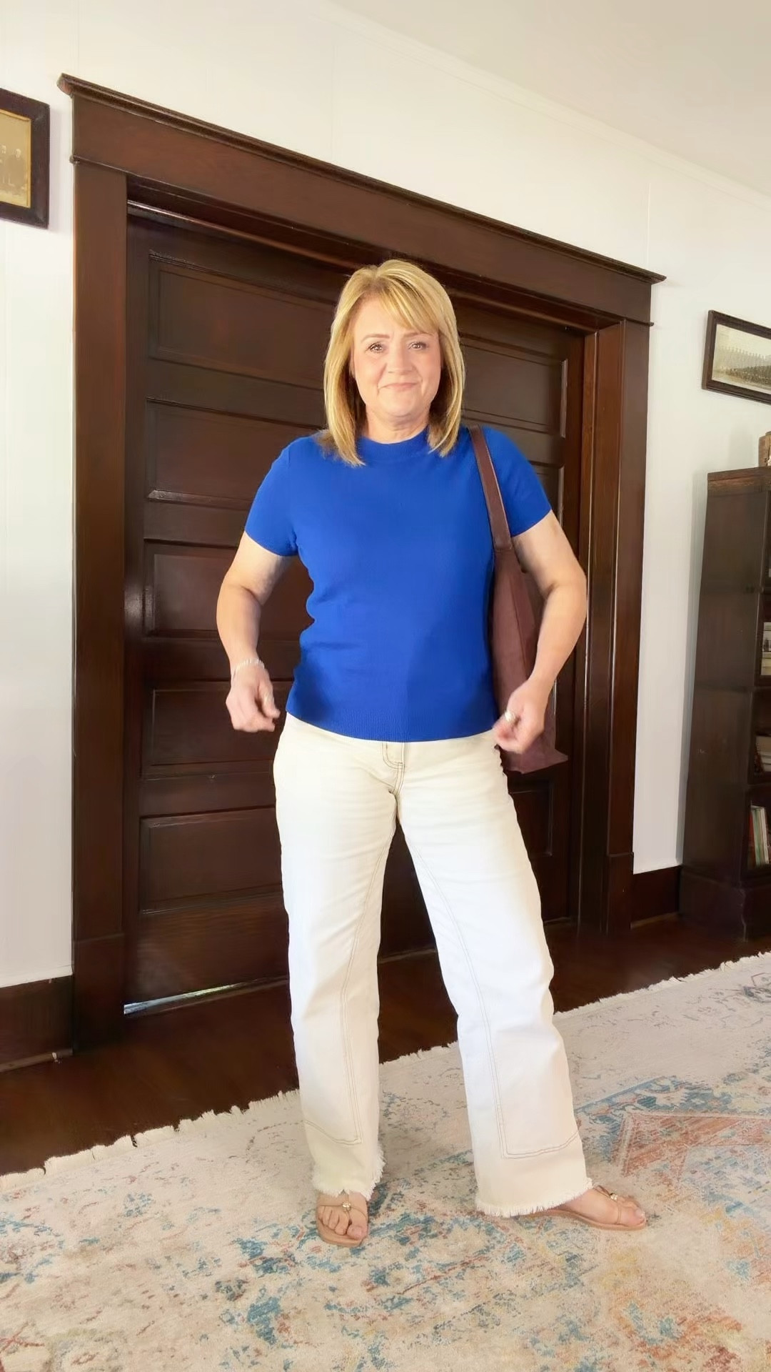 I need more of these sweaters. They wash nicely and can be worn in place of a T-shirt for a more put together look.  Wearing my true size medium  

#LTKOver40 #LTKootd