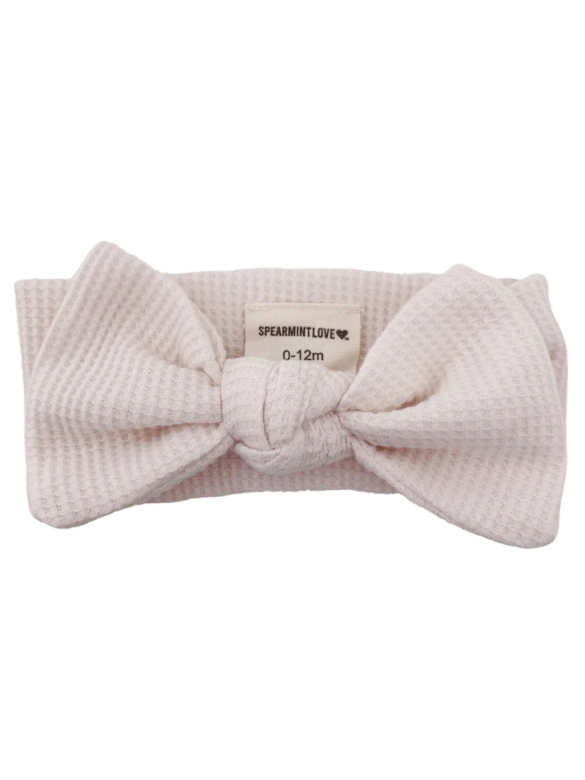 Organic Waffle Knot Bow, Snow | SpearmintLOVE