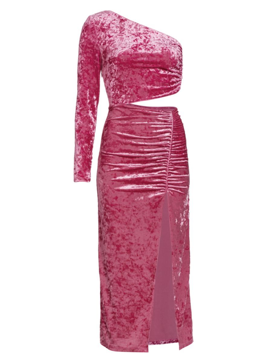 Niamh Asymmetric Stretch Velvet Dress | Saks Fifth Avenue