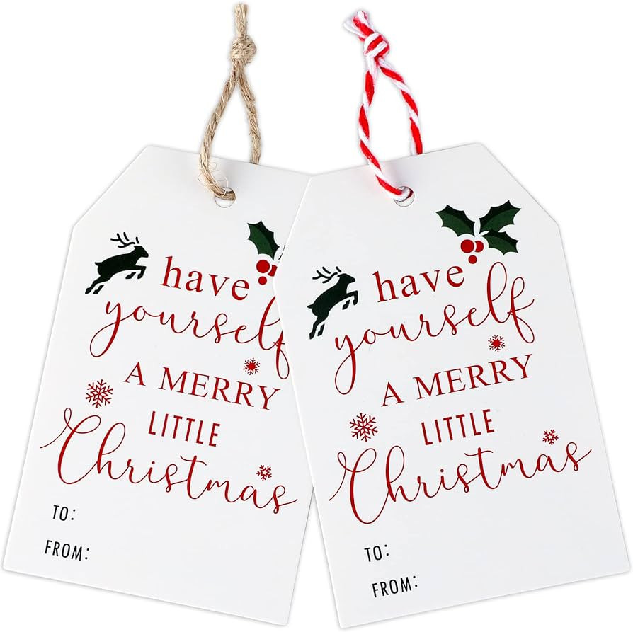 100Pcs Christmas Gift Tags with String, Have Yourself a Merry Little Christmas Tags, Personalized... | Amazon (US)