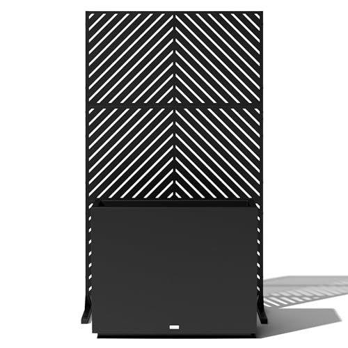 Veradek Block Series Span Planter + Arrow Privacy Screen Set, Black – Tall Outdoor Rectangular Planter with Removable Insert & Modern Privacy Divider Panel for Patio, Deck, Balcony or Garden | Amazon (US)