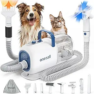 oneisall Dog Vacuum & Dryer for Shedding Grooming, 8 in 1 Dog Grooming Kit with Metal Blade Pet C... | Amazon (US)