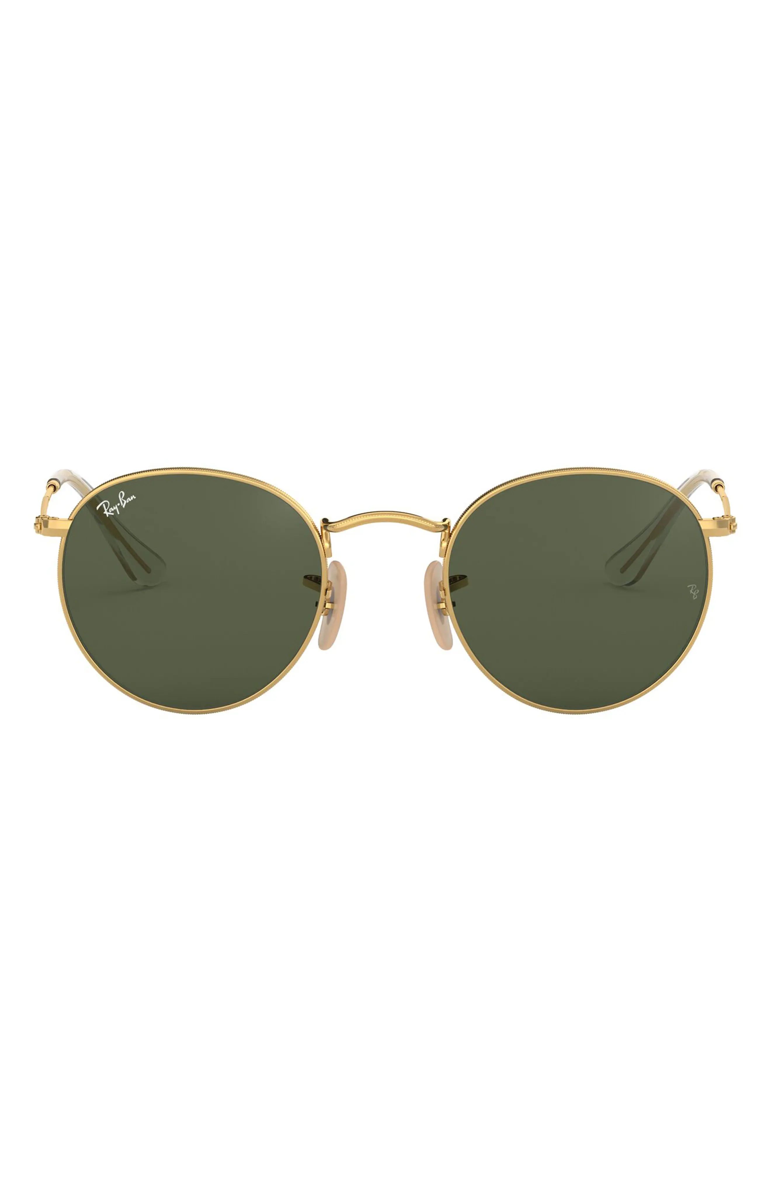 Ray-Ban 50mm Round Sunglasses in Crystal Green at Nordstrom | Nordstrom