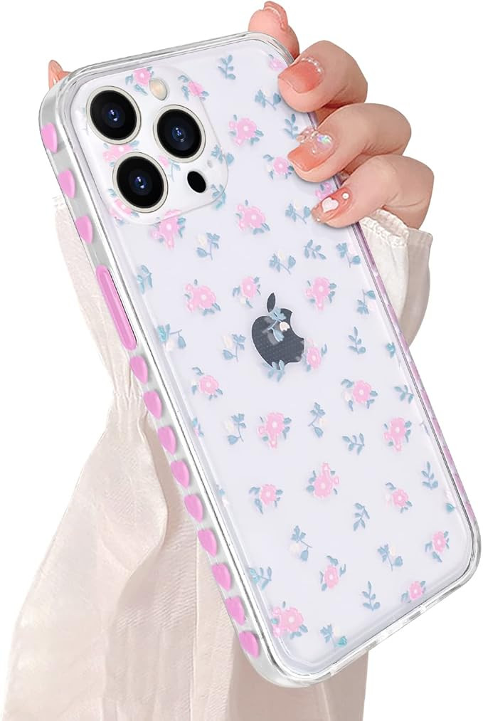 Newseego Compatible for iPhone 13 Pro Max case (6.7 Inch),Cute Fashion Purple Small Flower Love-H... | Amazon (US)