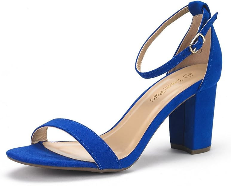 DREAM PAIRS Women's Chunk Low Heel Pump Sandals | Amazon (US)