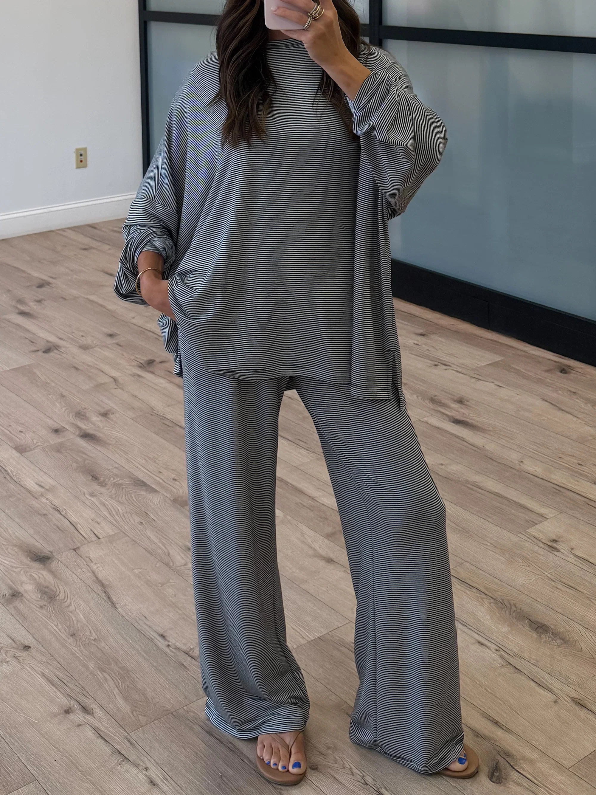 Sunday Soft Stripe Set | Black | +Plus Available | Shop Talulah