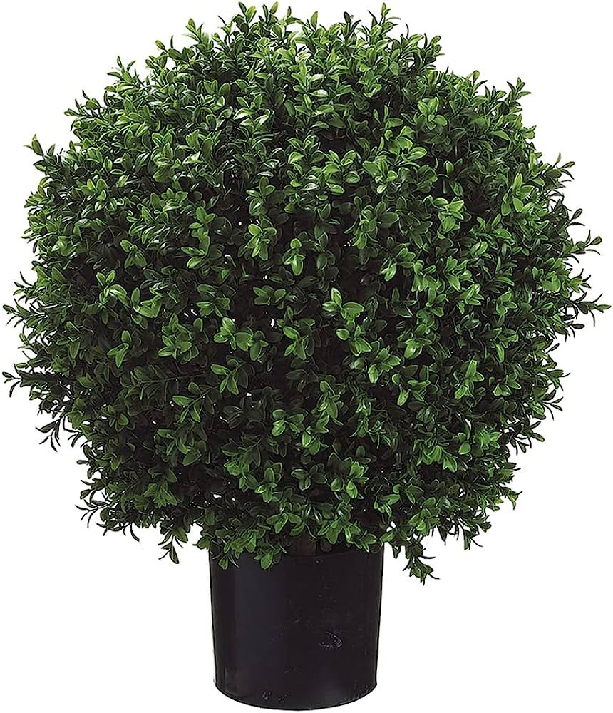 26 Inch Tall Boxwood Ball-Shaped Artificial Topiary w/Pot Indoor/Outdoor | Amazon (US)