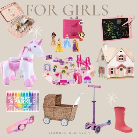 Gift guides for girls. Toddler girls. Toddler girl gifts. Christmas gifts for girls. Tonie. Toddler girl doll house. Stroller. Hunter rain boots. 

#LTKHoliday #LTKkids #LTKSeasonal