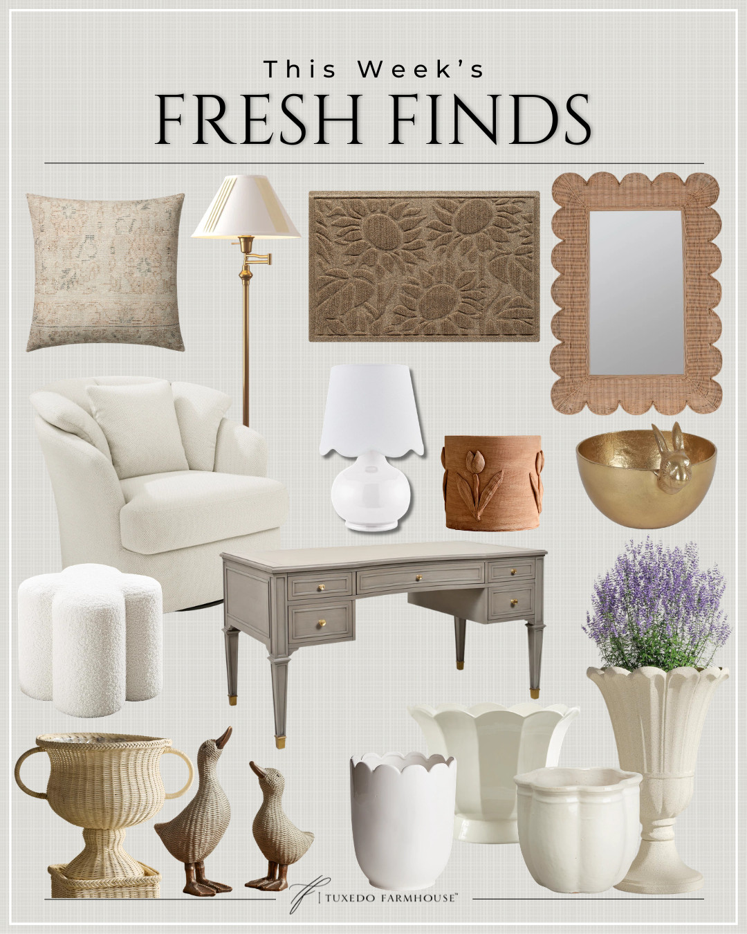This Week's Fresh Finds 

Fun new finds for Spring!

Seasonal, home decor, accent chairs, rugs, wall art, frames, pillows, lamps, baskets, candles, books, coffee tables, ottomans, trays, bowls, consoles, accent tables
 

 #LTKSeasonal #LTKHome #LTKSaleAlert