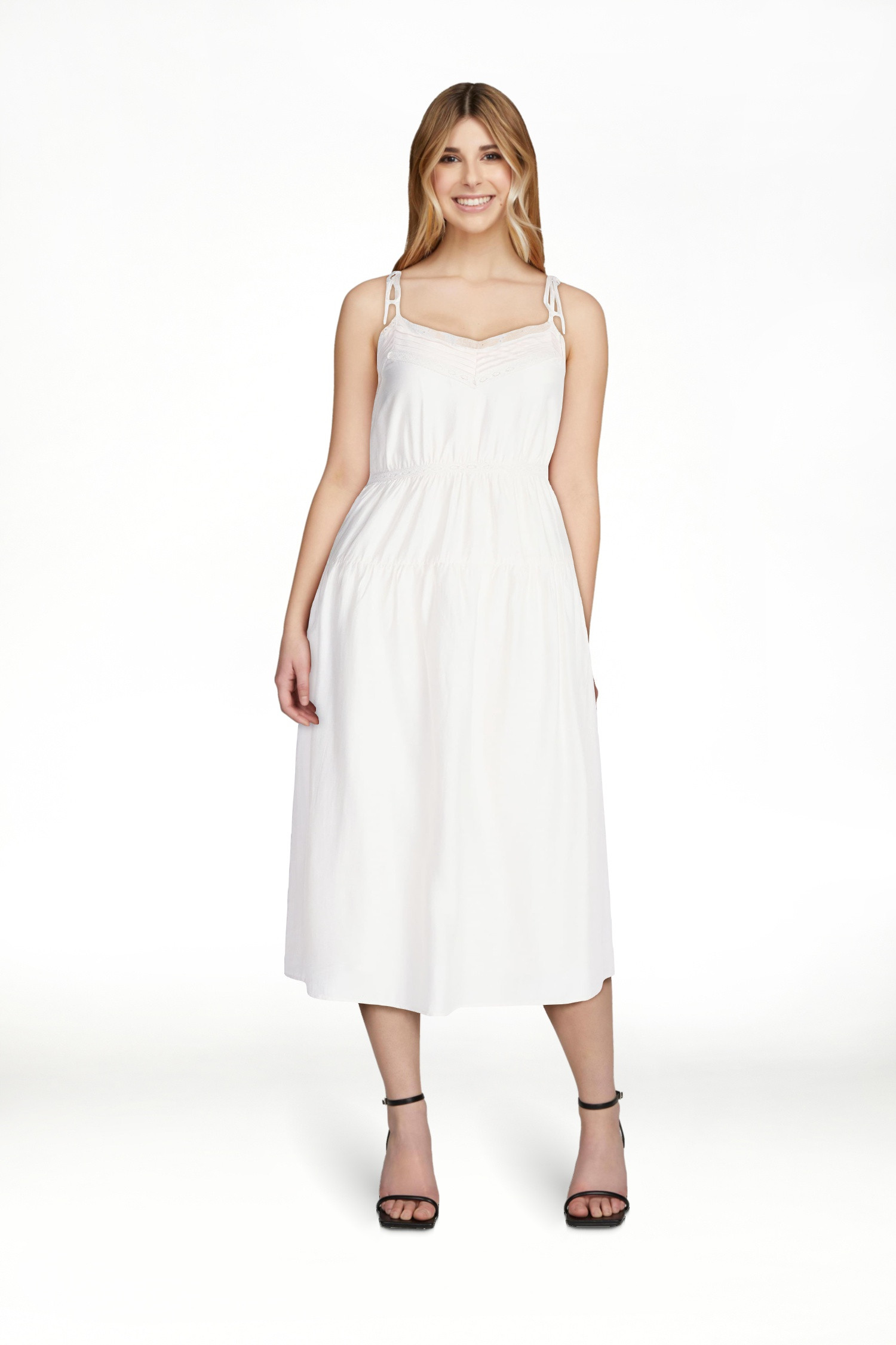 Scoop Women's Maxi Tier Tie Dress, Parsnip, Sizes XS-XXL | Walmart (US)