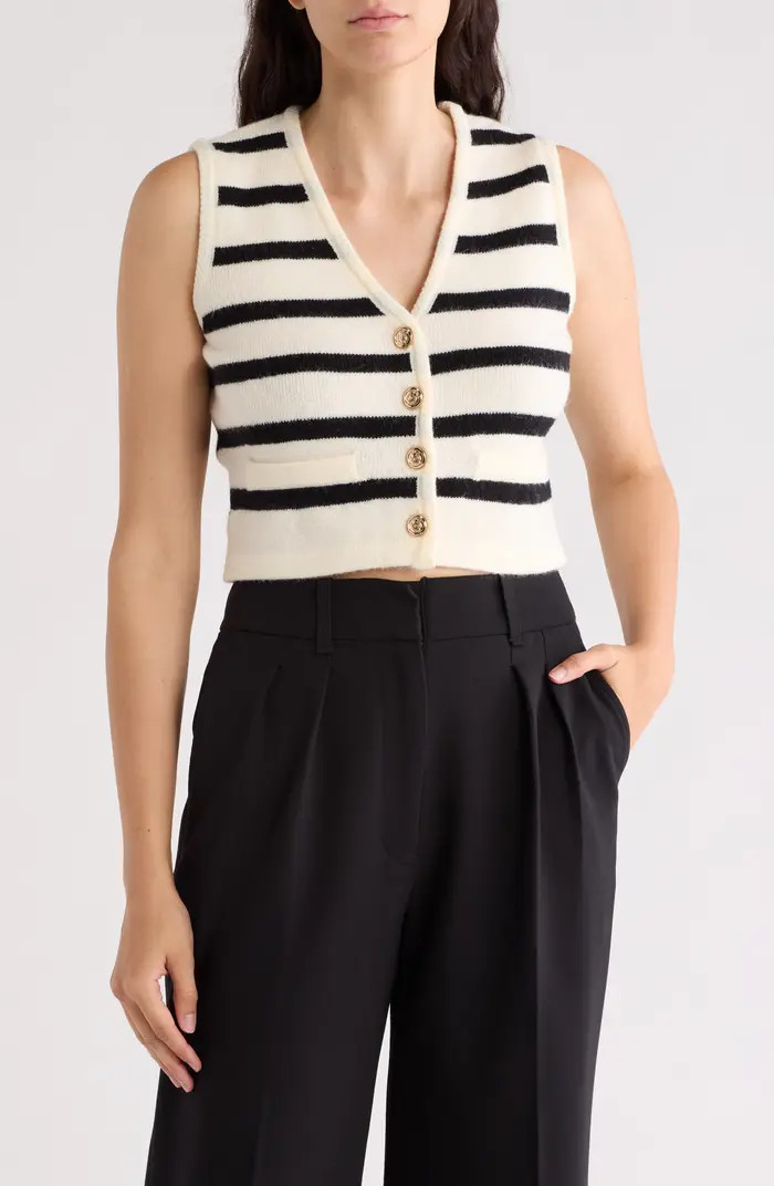 V-Neck Button Knit Sweater Vest | Nordstrom Rack