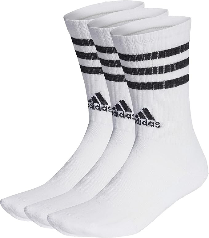 adidas Unisex - Adult 3-Stripes Cushioned Crew Socks 3 Pairs | Amazon (US)