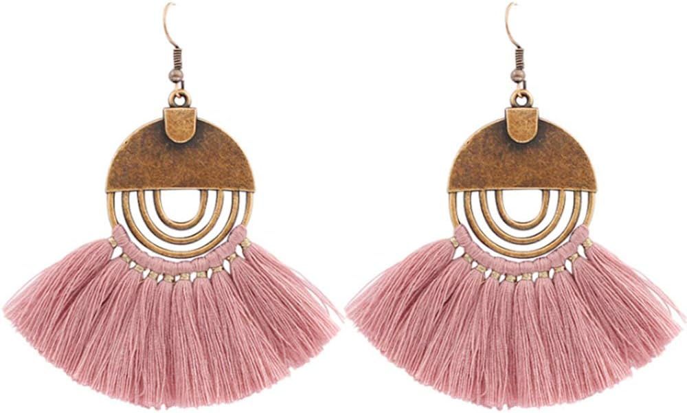 Flairs New York Faux Fur Pom Pom Tassel Drop Dangle Earrings Set | Amazon (US)