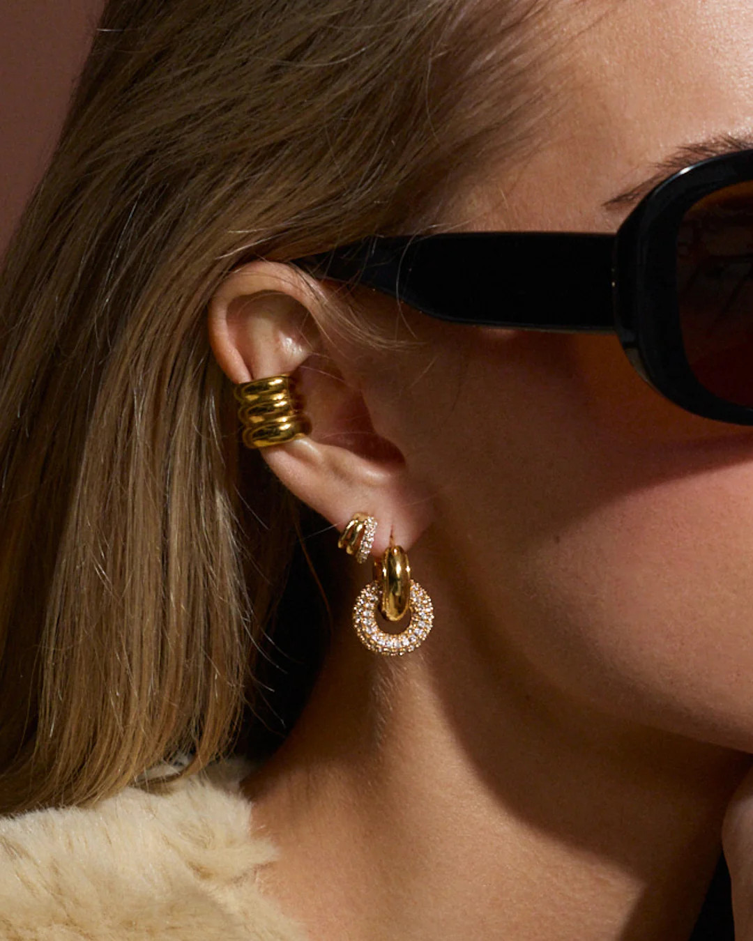 The Ridged Positano Ear Cuff Set- Silver | Luv Aj Inc.