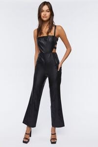 Faux Leather Cutout Jumpsuit | Forever 21 (US)