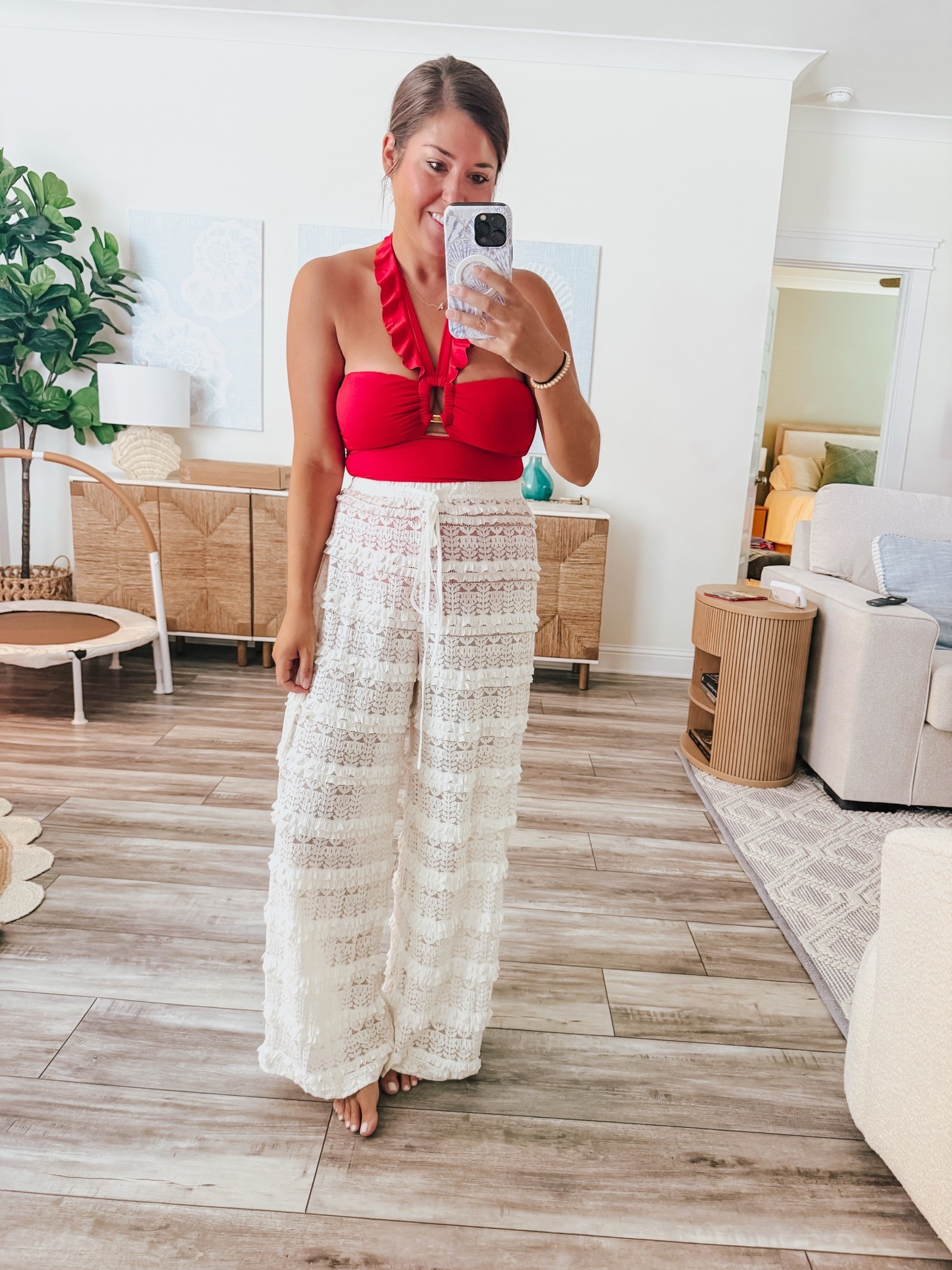 Beach outfit, swimsuit and coverup, Resortwear 

Wearing 8 in swimsuit and medium in pants

#LTKootd #LTKSwim