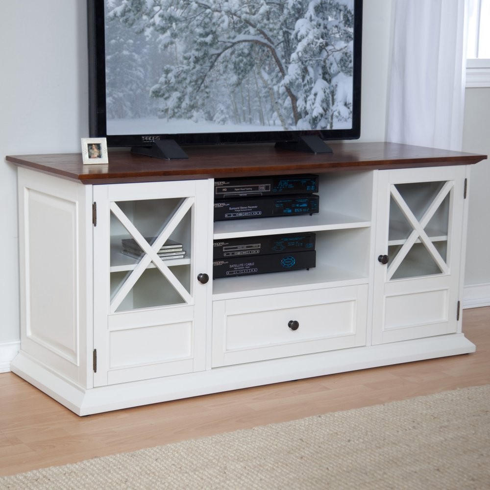 Belham Living Hampton TV Stand - White/Oak | Hayneedle
