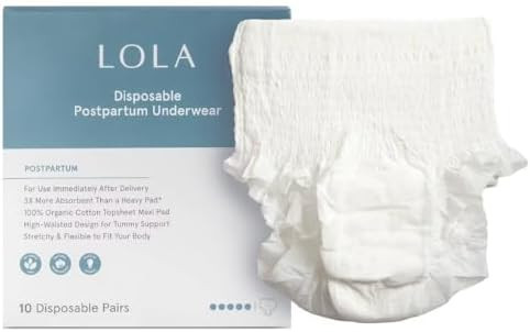LOLA Postpartum Underwear with Organic Cotton Max Absorbency for Postpartum Bleeding - Pregnancy ... | Amazon (US)