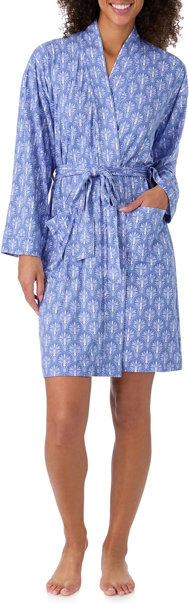 Tommy Bahama - Women's Short Wrap Robe, Long Sleeve Stretch Jersey Kimono with Pockets for Sleep ... | Amazon (US)