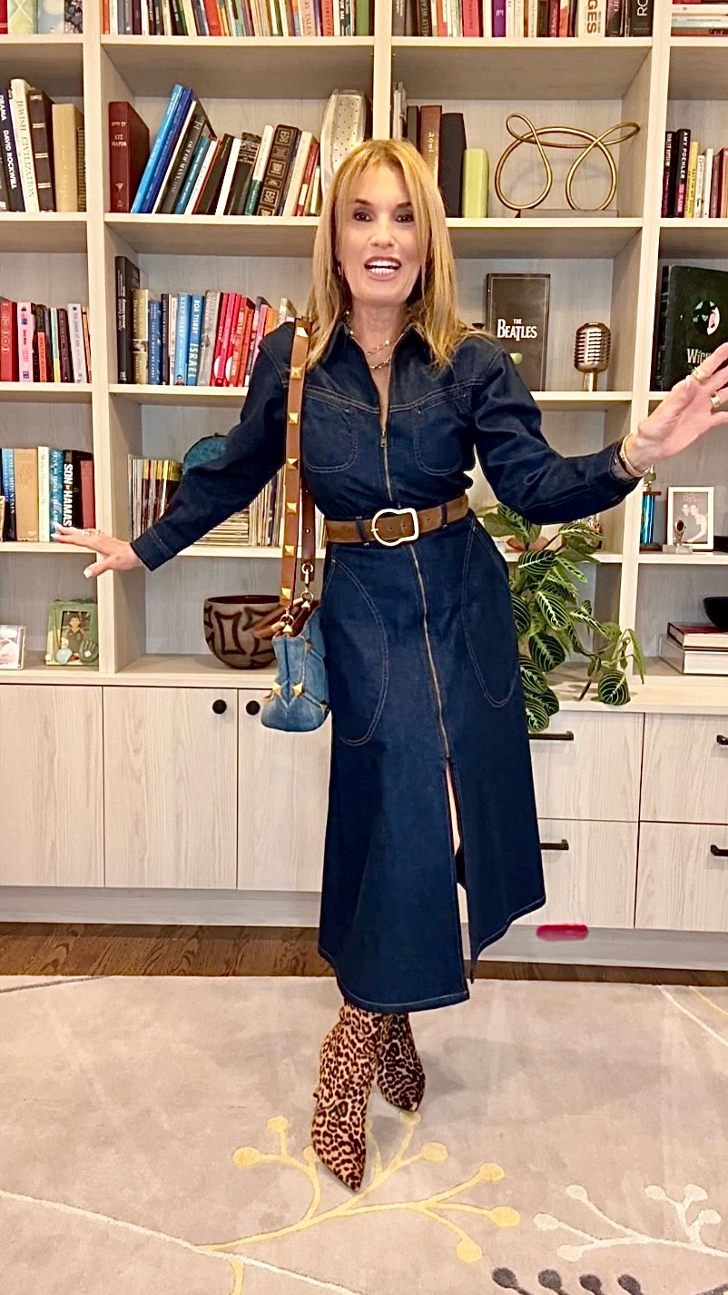 A denim dress that fits and flatters, and the accessories that bring it to life. #over50style #denimdress #styleover50

#LTKSeasonal