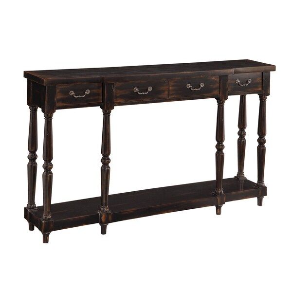 Christopher Knight Home Apperson Black 4-drawer Console Table | Bed Bath & Beyond