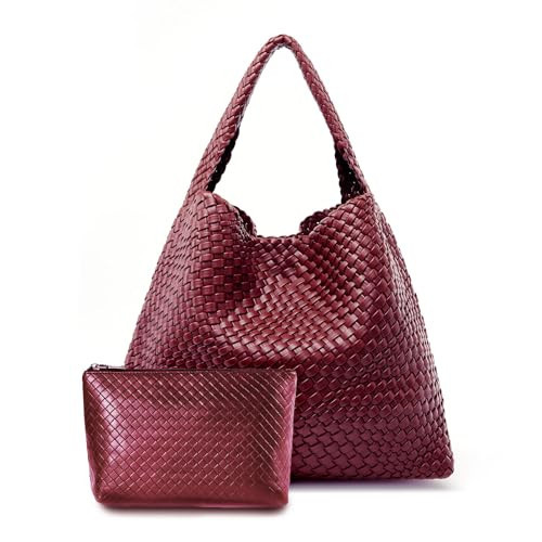 MELOLILA Large Woven Tote Bag for Women Weave Purse Woven Leather Handbag | Amazon (US)