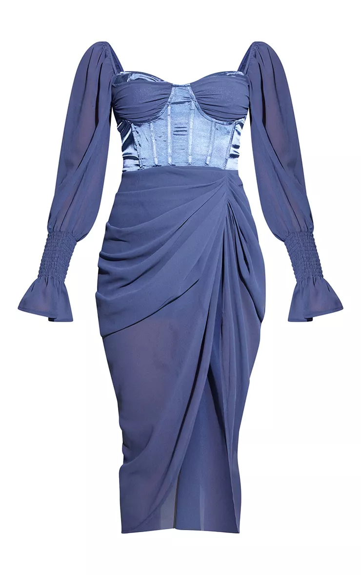 Mineral Blue Satin Insert Draped … curated on LTK