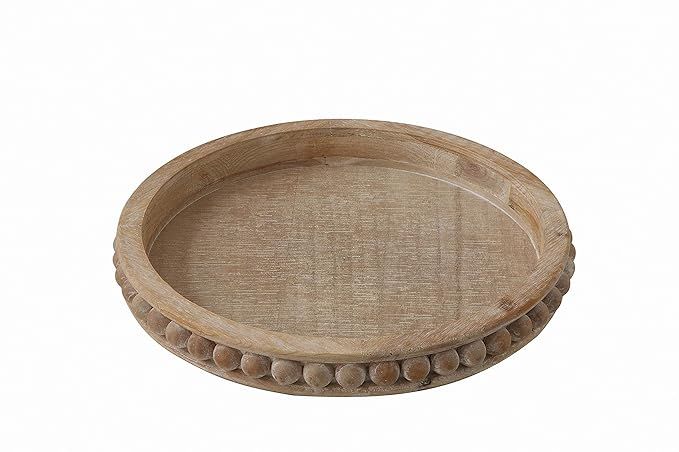 Creative Co-Op Whitewashed Round Decorative Wood Tray | Amazon (US)