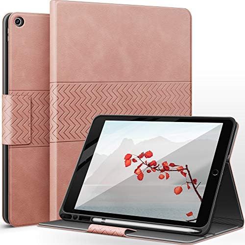 auaua iPad 10.2 Case with Pencil Holder, iPad 9th / 8th / 7th Generation Case, Vegan Leather, Aut... | Amazon (US)