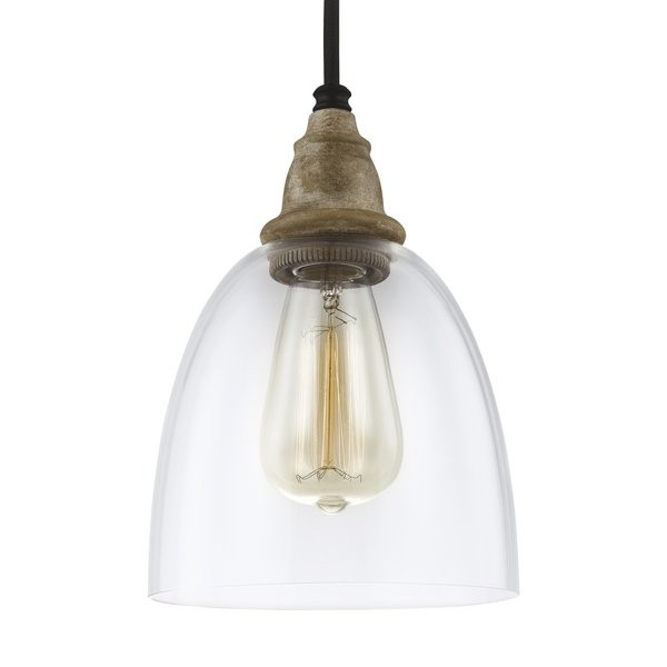Feiss Mini 1-light Driftwood / Dark Weathered Zinc Pendant | Bed Bath & Beyond
