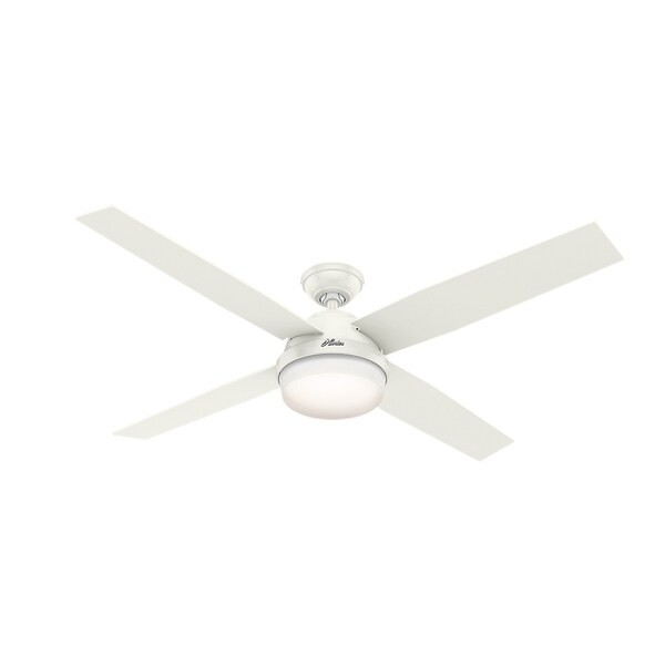 Hunter Fan 60" Dempsey Fresh White w / 4 White / Blonde Oak Rev Blds | Bed Bath & Beyond