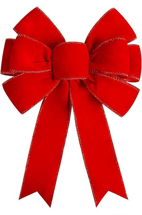 Red Christmas Bows Large Velvet Bow for Wreaths, Tree, Outside Decorating, Outdoor (12 * 14 inch) | Amazon (US)
