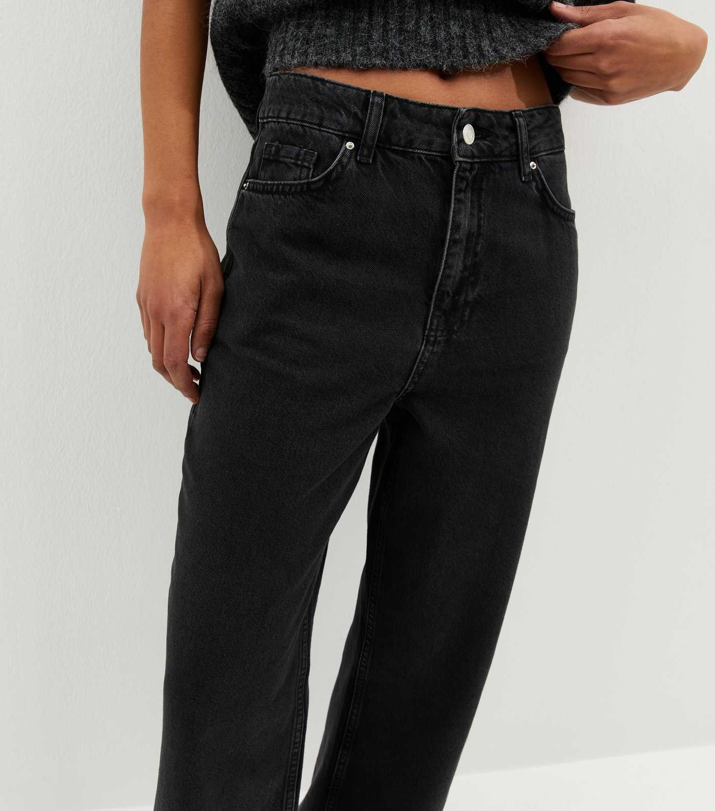 Washed Black Adalae High-Waist Wide Leg Jeans | New Look | New Look (UK)