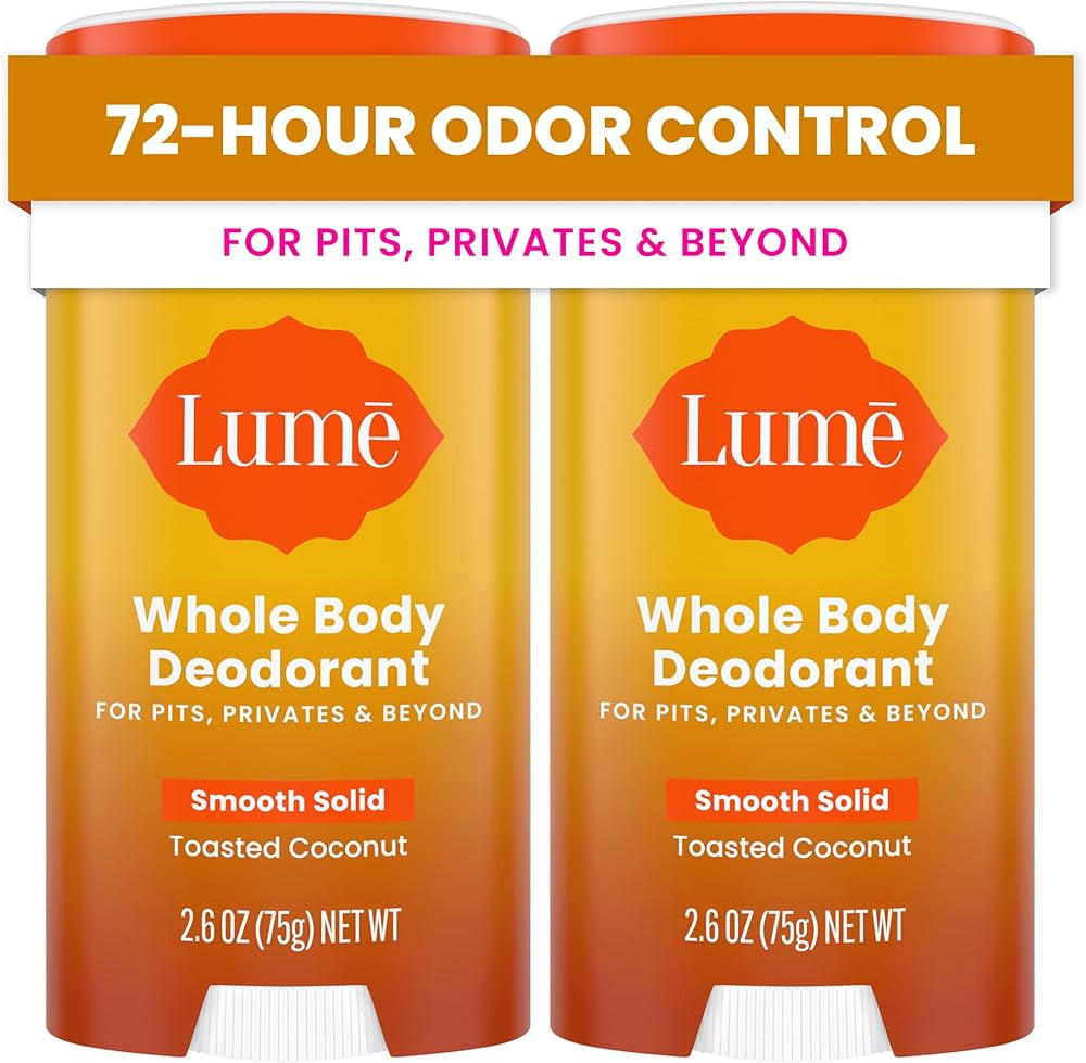 Lume Whole Body Deodorant - Smooth Solid Stick - 72 Hour Odor Control - Aluminum Free, Baking Sod... | Amazon (US)
