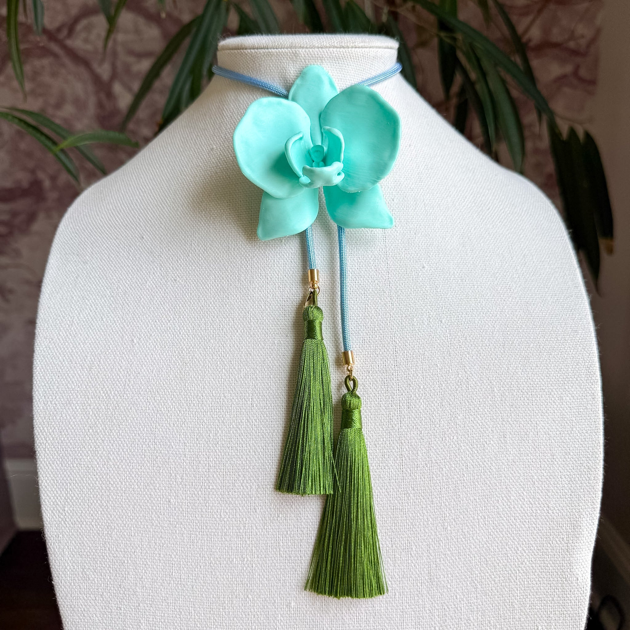 Orchid Bolo Turquoise with Baby Blue & Olive | Rahya Jewelry Design