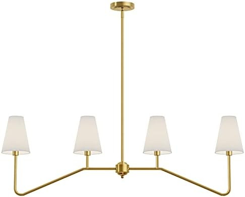 Electro bp;47"W 4-Light Linear Kitchen Island Lighting Fixture Classic Chandeliers Polished Gold ... | Amazon (US)