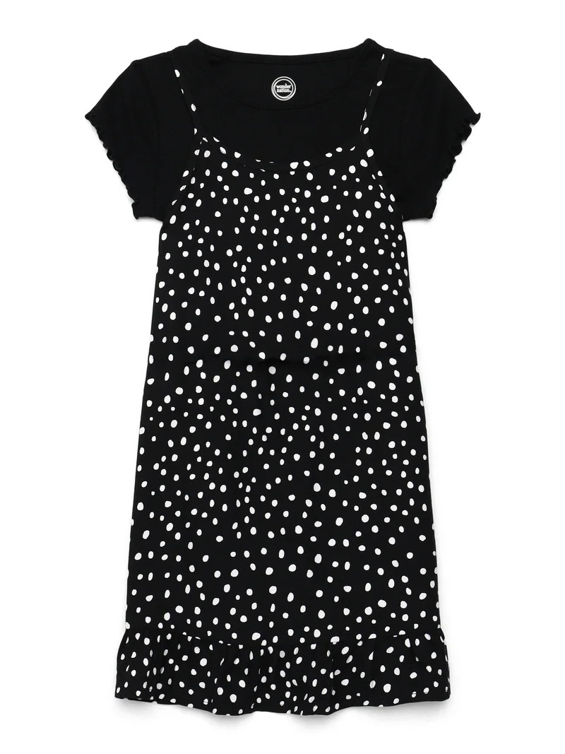 Wonder Nation Girls Cami Dress with Tee, Sizes 4-18 & Plus - Walmart.com | Walmart (US)