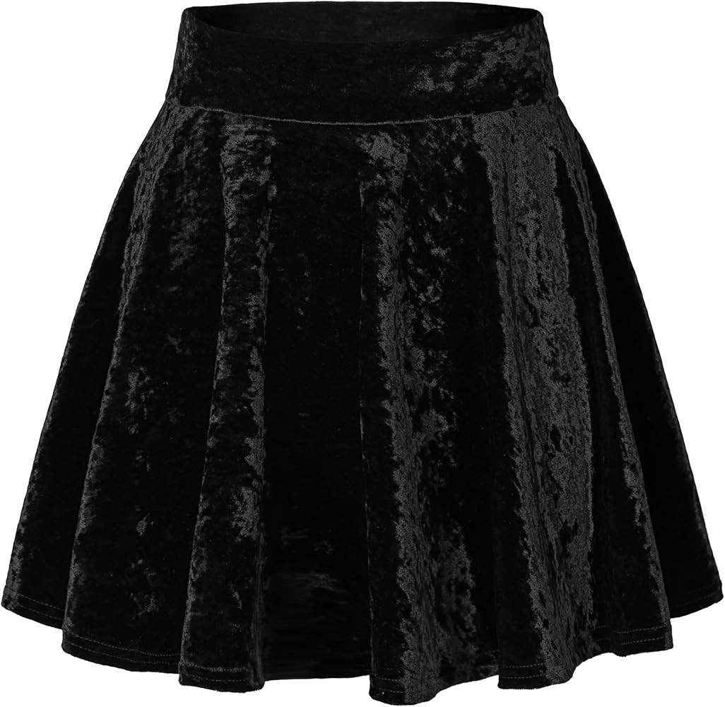 Urban CoCo Women's Vintage Velvet Stretchy Mini Flared Skater Skirt | Amazon (US)